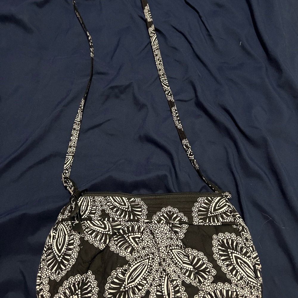 Vera Bradley Black and White Floral Shoulder Bag